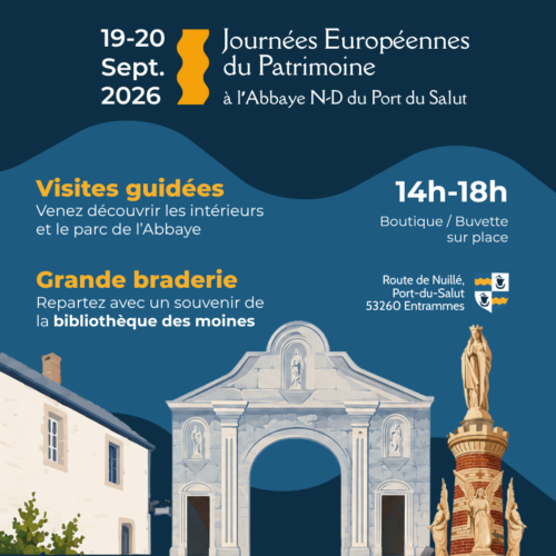 Affiche pour les Journées Européennes du Patrimoine à l'abbaye Notre-Dame du Port du Salut